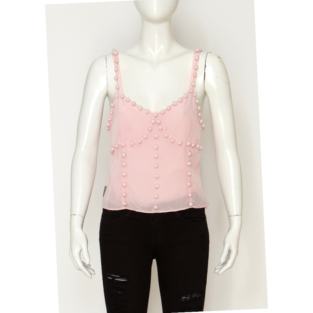NWT Moschino Jeans Pink Top with Ball Details